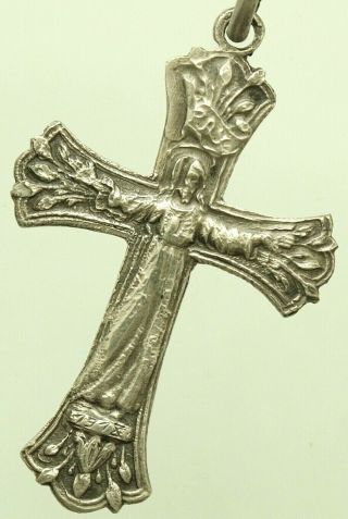 Rare Antique Silver Cross Pendant First World War Soldier Cross 1918