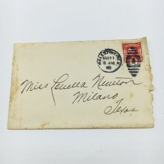 1907 Antique Handwritten Love Letter Palestine To Milano Tx Railroad Letter Head