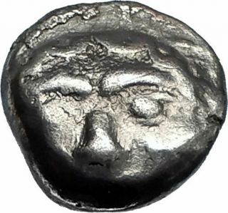 Parion In Mysia Archaic Ancient 550bc Silver Greek Coin W Gorgoneion Rare I67154