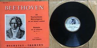 Lili Kraus Piano Sonatas Beethoven Rare French Og Ducretet Thomson 320 C 017