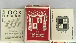 52 ART STUDIES Pin Up Playing Cards Vintage RARE Red 2