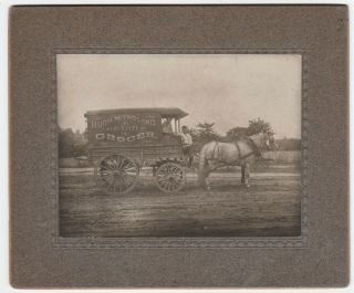 Rare Photo - Hugh Troland Grocer - Advertising Wagon Ca 1890 Philadelphia Pa