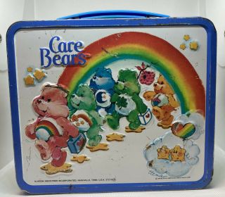 Vintage Rare Care Bears Lunch Box Tin And Thermos. 3
