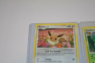Evee Leafeon 62/100 24/100 DP Majestic Dawn Pokemon Cards Owner NM 2