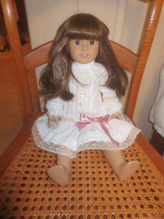 American Girl Doll With Brown Hair & Eyes & 3 - 18 " Doll Outfits