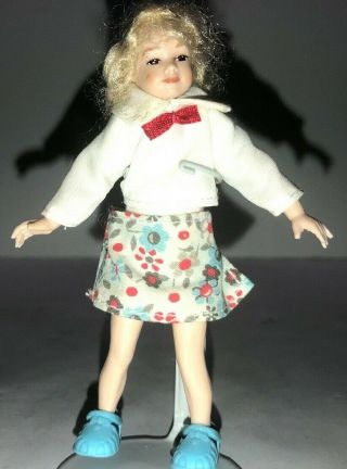 Vintage Dollhouse Miniature Heidi Ott Young Blonde Girl
