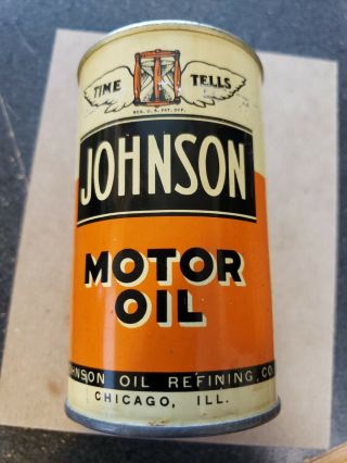 Vintage Johnson Motor Oil Can Coin Bank Rare