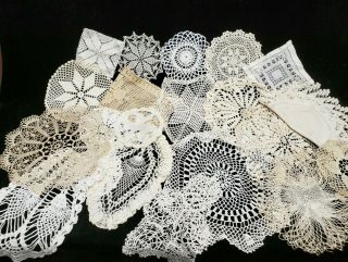 20 Vintage Antique Hand Crocheted Doily Tablecloth White 4.  5 - 14 " Wedding Crafts