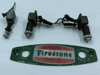 Rare Vintage Boat Firestone Ignition Choke Switches Dash Panel Plate And Buttons