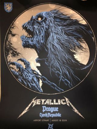 Metallica Tour Poster Print Numbered Prague August 18 Rare Republic