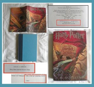 Rare Us First 1st Edition Harry Potter And The Chamber Of Secrets Book Misprints