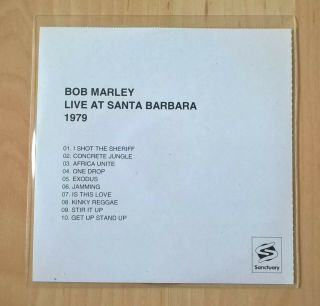 Bob Marley - Live At Santa Barbara 1979 - Rare Cd Ref.  Disc (ex.  Cond. )