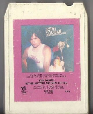 John Cougar Mellencamp Nothin Matters 8 Track Tape Rare Record Club 1980
