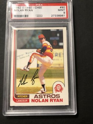 1982 O - Pee - Chee Opc 90 Nolan Ryan Astros Hof Psa 9 Very Rare 10 Is Worth $700