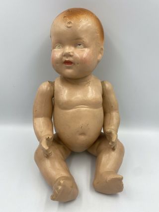 Vintage 16” Composition Baby Doll Jointed Needs Tlc