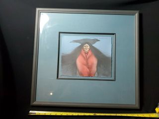 Rare Authentic Frank Howell Crow Omen Limited Signed Numbered Lithograph Framed