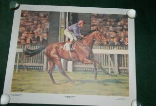 1971 Brigadier Gerard.  Neil Cawthorne.  Large Rare Horse Racing Print