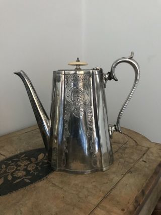 Vintage Ornate Silver Plate Coffee Pot - Mathew Wilcox & Son
