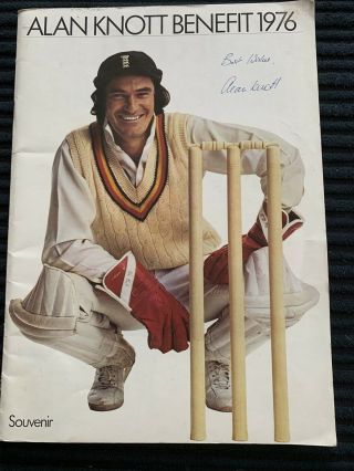 Alan Knott Cricketer Signed Benefit Year 1976 Programme Very Very Rare L@@k