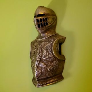 Antique Knight Wall Art Vintage Hanging Sculpture Mason Metal Medieval Old