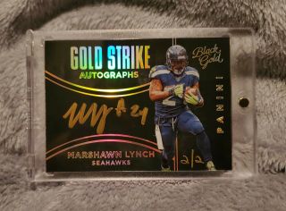 2016 Marshawn Lynch Gold Strike Auto Ssp /2 Seahawks Panini Black Honors Rare