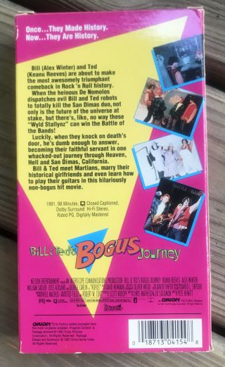 Bill And Teds Bogus Journey VHS Rare OOP Tape 2