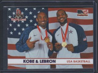Kobe Bryant,  Lebron James Rare 1/100 2008 Beijing Olympics Rookie Rc Card