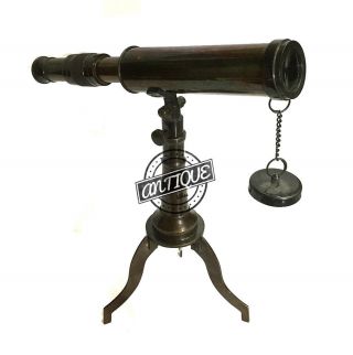 Vintage Small Vintage Telescope Collectible Stand Table Desk Antique Design