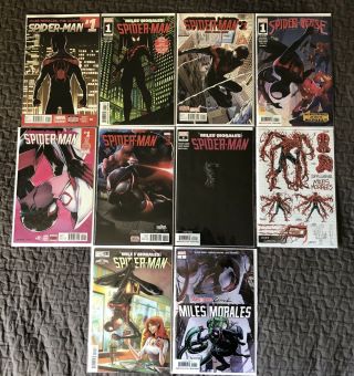 Spider - Man Miles Morales 10 Issue Comic Book Set 1,  8 (rare 2nd Print) 20,  12