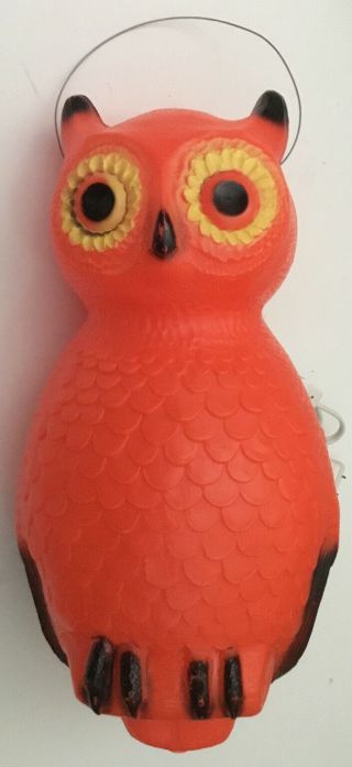 Vtg Rare Wire Bail Blow Mold Owl Union Products Halloween Owl Light Last One