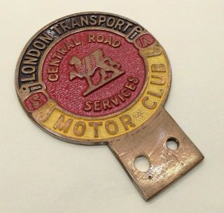 Lovely Very Rare Vintage Old School London Transport Motor Club Car Badge C52