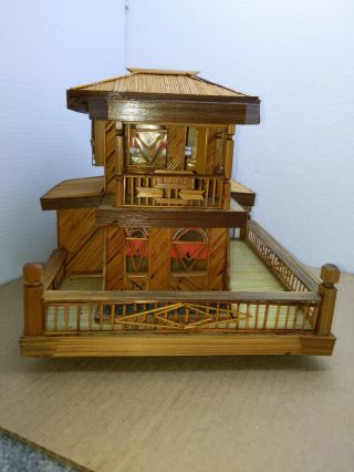 Vintage Bahay - Kubo Bamboo Fillipino House Model Rare One Of A Kind Collectible
