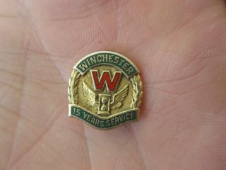 Rare Vintage Winchester Rifles 15 Years Service 10k Solid Gold Pin