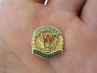 RARE Vintage Winchester Rifles 15 Years Service 10k Solid Gold Pin 3