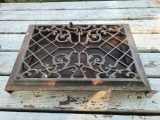 Vintage Antique Victorian Cast Iron Wall Floor Register Heat Vent Grate 14x10