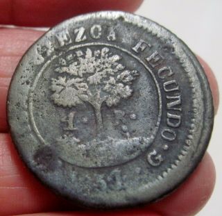 1854 - Tg (honduras) 4 Reales - - Provisional Coinage - - - Rare Date - - -