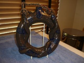 Rare Stacy Lambert North Carolina Seagrove Pottery Double Rattlesnake Ring Jug