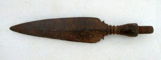 Antique Old Rare Hand Carved Solid Iron Indo Mughal Spear Head Dagger Point