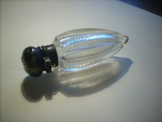 Vintage Lay Down Perfume Bottle With Sterling Silver Top
