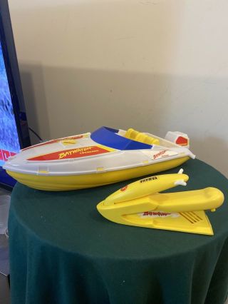 1994 Arcotoys Mattel Rare Baywatch Barbie Rescue Lifeguard Speedboat & Jet Ski