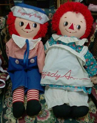 Vintage Applause Raggedy Ann & Andy Dolls - 25 Inches