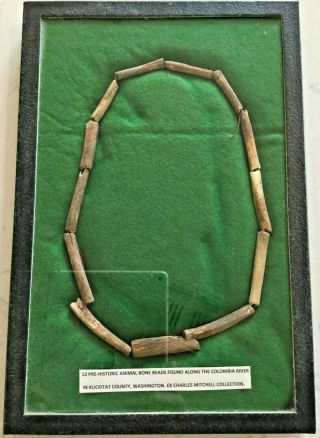 Rare American Indian Bone Bead Necklace Indian Artifact Arrowhead