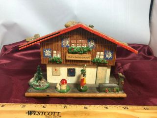 Rare Vintage German Spinning Couple Coin - Operated Bank Music Box See Video