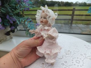 Miniature Ashton Drake Yolando Bello 7 " Porcelain Baby Doll Vintage 1995 Signed