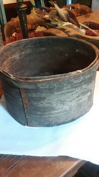 Early Primitive Antique Wooden Dry Measurer - Box Bowl