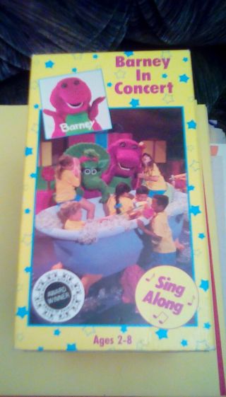 Barney In Concert Sing Along 1st Ed.  Vhs Rare Early 90s Barney Video I Love You