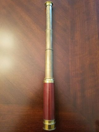 Vintage/antique Brass And Wood Maritime Telescope