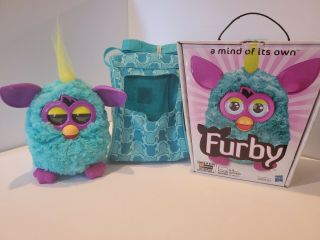 Furby Boom Interactive Electronic Toy Teal & Purple Rare Carrying Case