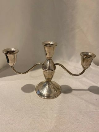 Vintage Duchin Creation Sterling Silver Weighted 3 Candle Candelabra