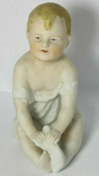 Gebruder Heubach Piano Baby Porcelain Figurine Antique Bisque German 2586